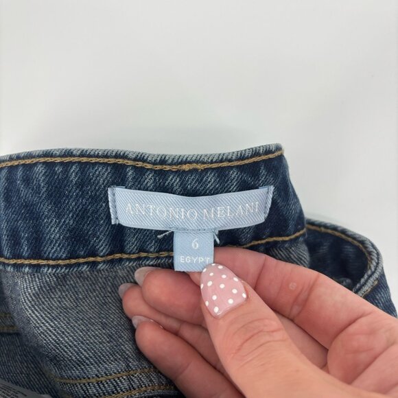 Antonio Melani Baggy Wide Leg Denim Jeans Womens Size 6 Tall High Waisted Grunge - Picture 11 of 12